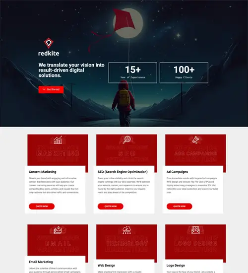 Site Barato em Goiânia/Go 24 Redkite Agency USA - Landing Page